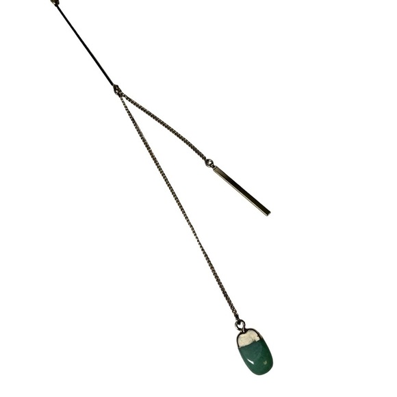J Crew Green Polished Stone Gold Necklace - Picture 8 of 8